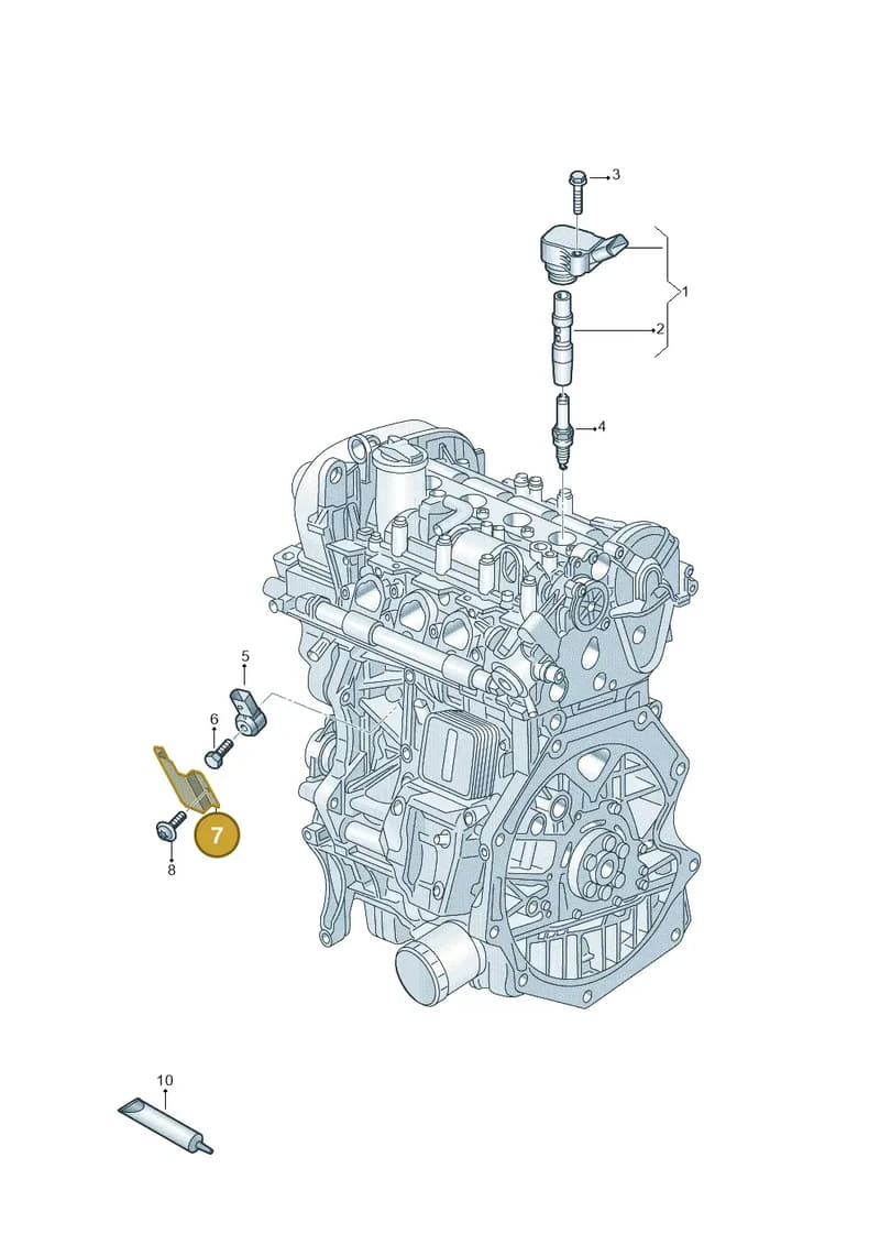 04C253046B — Audi A1 Sportback (2018-2025) diagram 592905000, position 7
