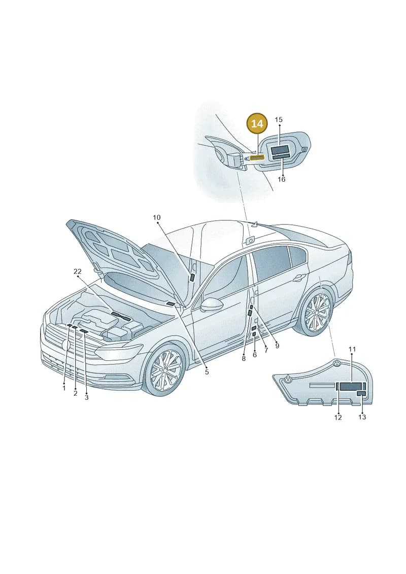 04E010012AF — Skoda Superb Combi (2015-2024) diagram 851010000, position 14