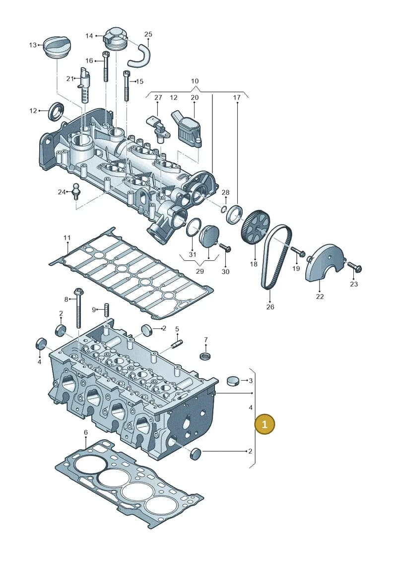 04E103264BX — Volkswagen Tiguan (2016-2024) diagram 747103410, position 1
