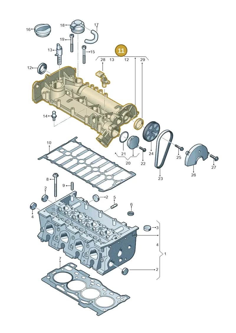 04E103469BC — Audi A5 Sportback (2016-2025) diagram 746103410, position 11