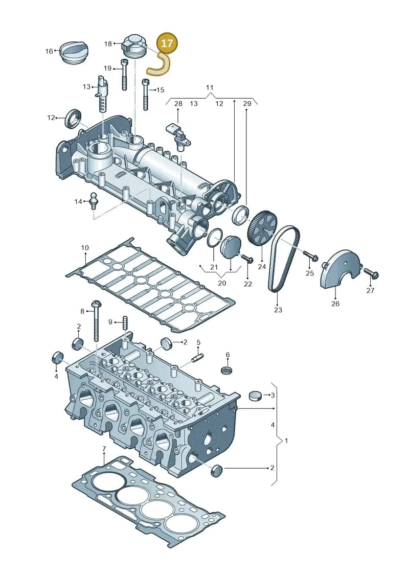 04E103560G — Audi A5 Sportback (2016-2025) diagram 746103410, position 17