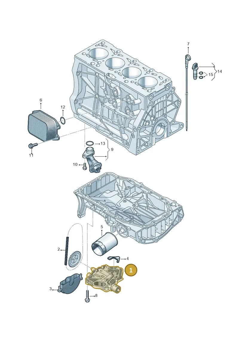 04E115103AE — Volkswagen Multivan (2021-2025) diagram 708115120, position 1