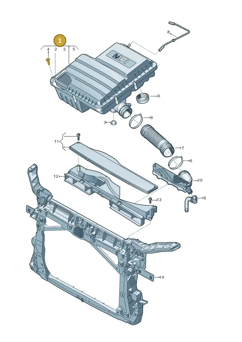 04E129607Q — Skoda Yeti (2013-2017) diagram 753129050, position 1