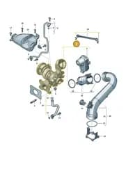 04E145873P Volkswagen Exhaust Manifold with Turbocharger