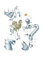 04E145874BX Volkswagen Exhaust Manifold with Turbocharger