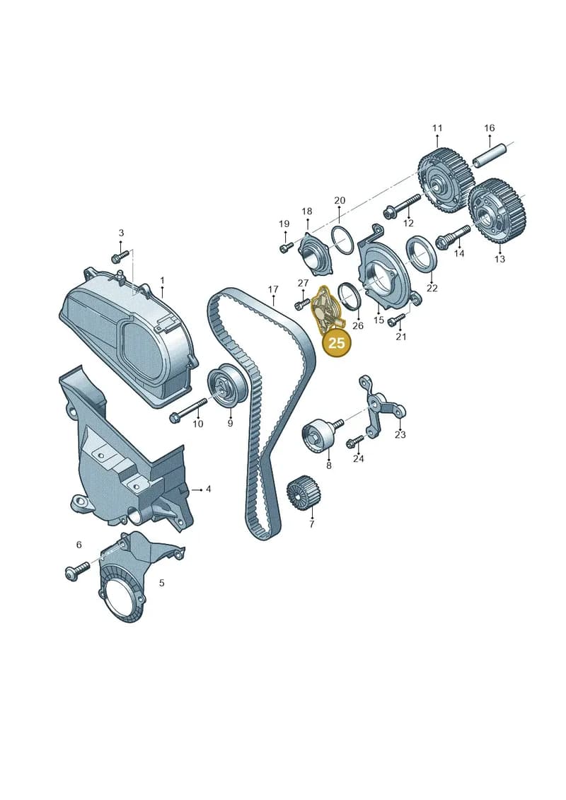 04E906423G — Audi A3 Sportback (2019-2025) diagram 890109360, position 25