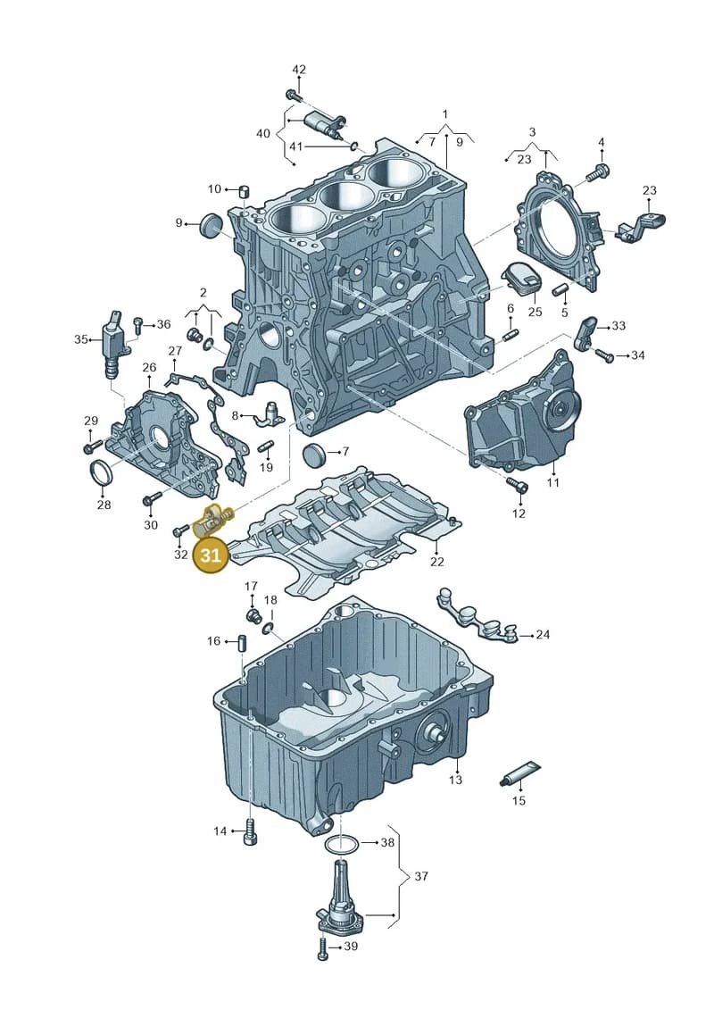 05C906455E — Audi A3 Sportback (2019-2025) diagram 596103005, position 31