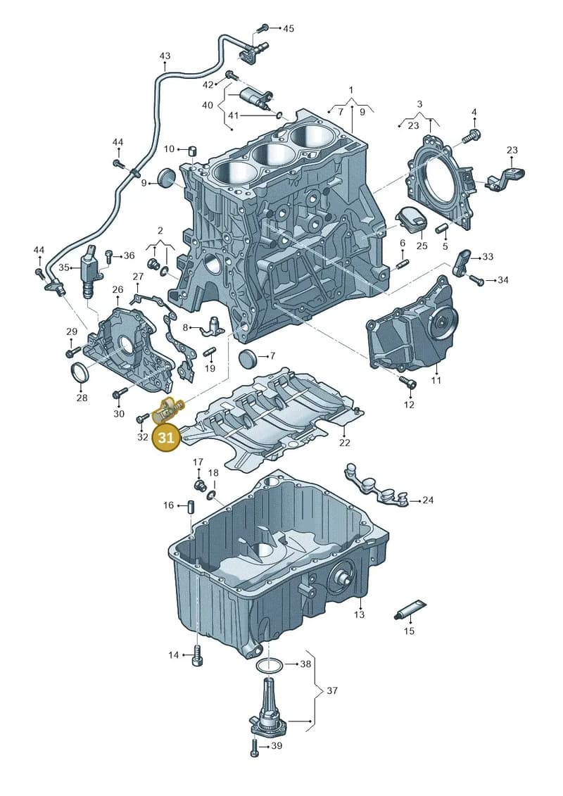 05C906455E — Audi A1 Sportback (2018-2025) diagram 803103002, position 31
