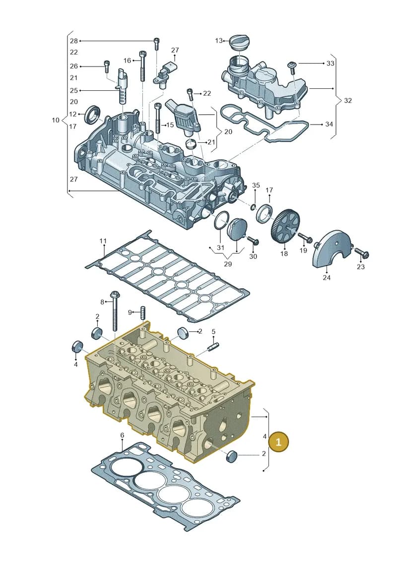 05E103264AX — Skoda Octavia (2019-2022) diagram 827103460, position 1
