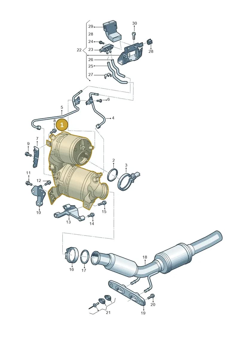 05E254700N — Volkswagen Tiguan (2017-) diagram 884253030, position 1
