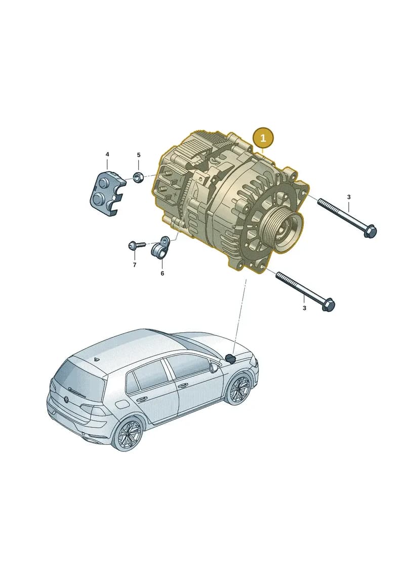05E903019H — Volkswagen Golf (2019-2025) diagram 5h0903010, position 1