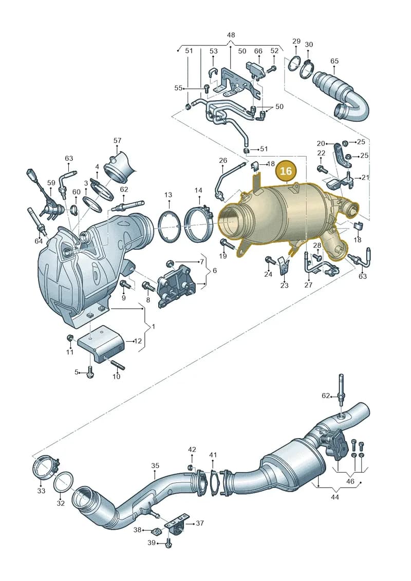 05L131765R — Audi Q5 (2016-2025) diagram 848253070, position 16