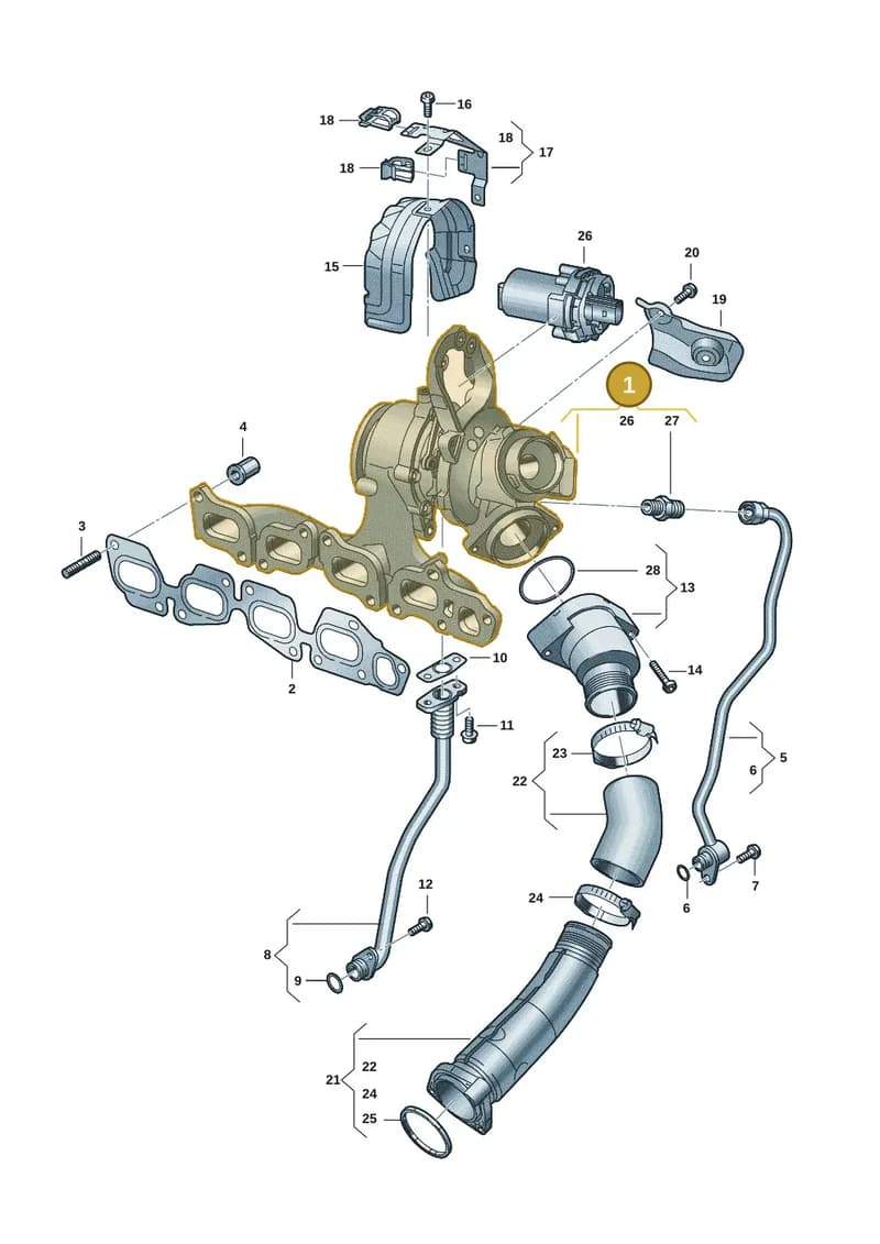 05L253019F — Skoda Octavia (2019-2022) diagram 5h0145500, position 1