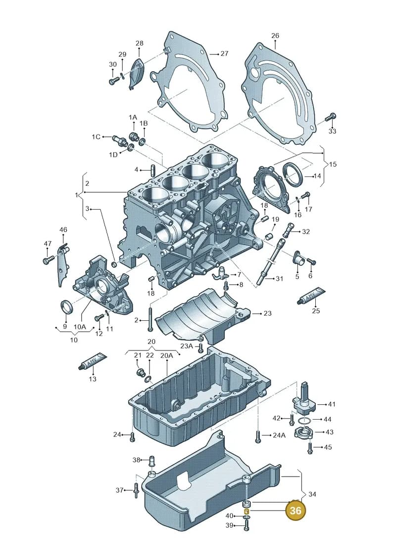06A103640J — SEAT Ibiza (2012-) diagram 194103150, position 36