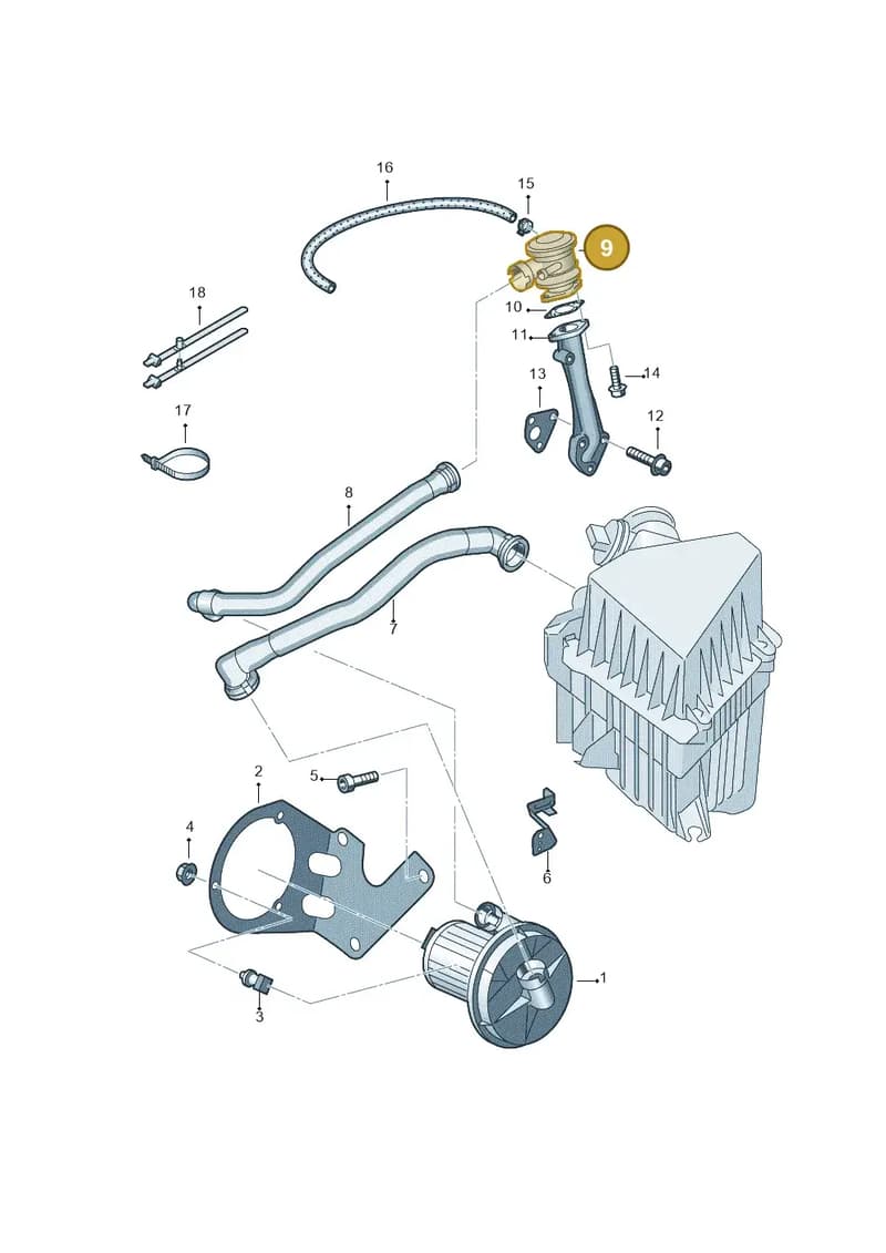 06A131101D — Volkswagen Polo (2008-2009) diagram 461131500, position 9