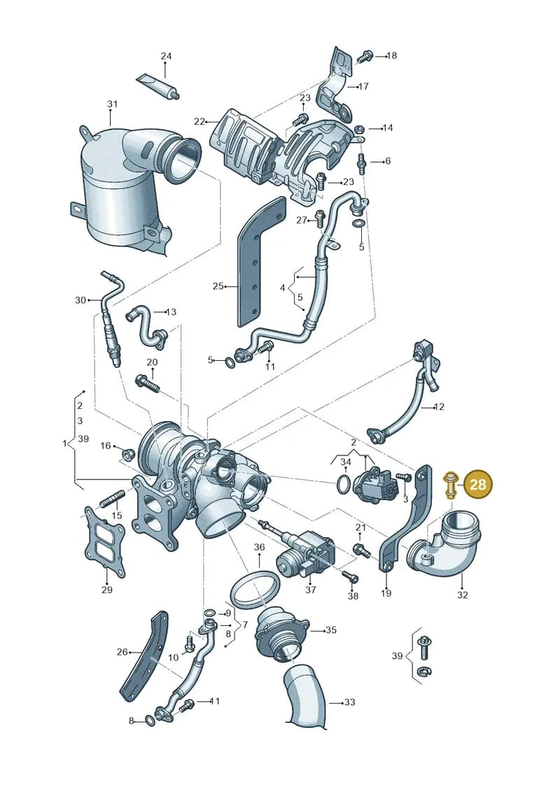 06K103230A — Audi Q3 (2018-2025) diagram 890145640, position 28