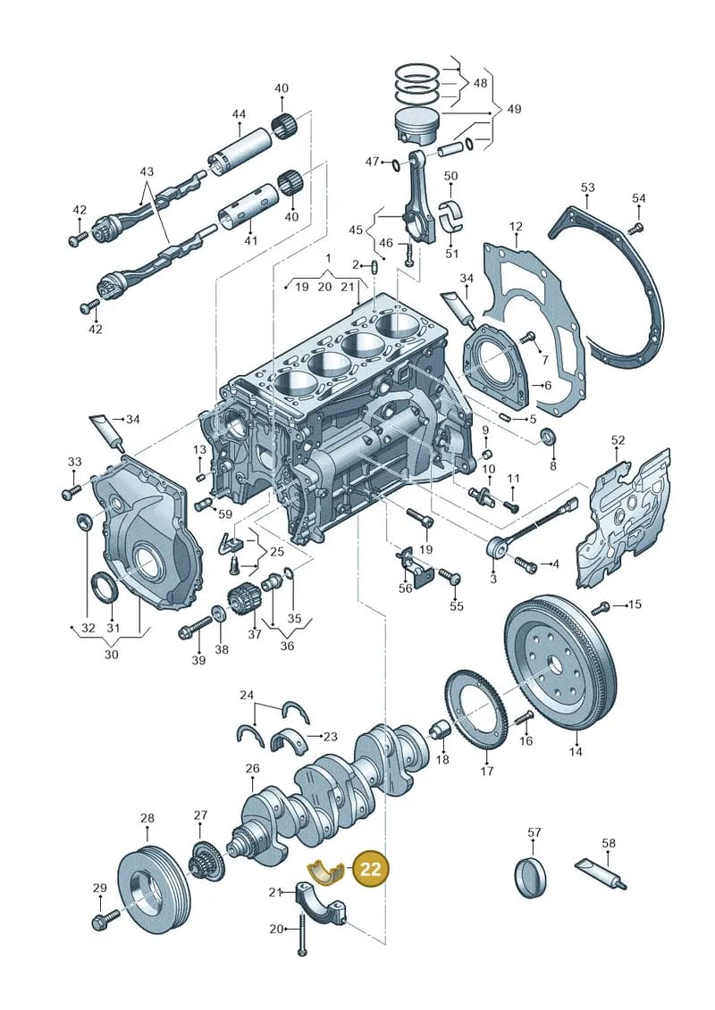 06K105591AFSWA — Audi A3 Sportback (2019-2025) diagram 596103014, position 22