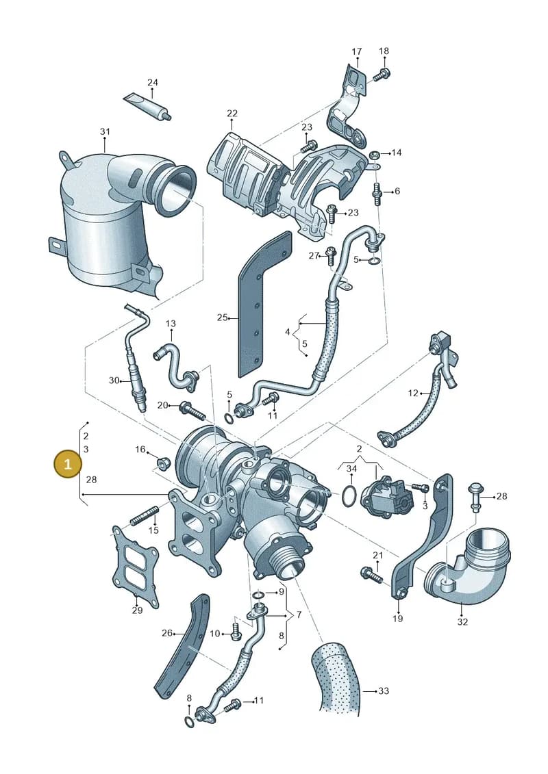 06K145874NX — Volkswagen T-Roc (2017-2025) diagram 746145500, position 1