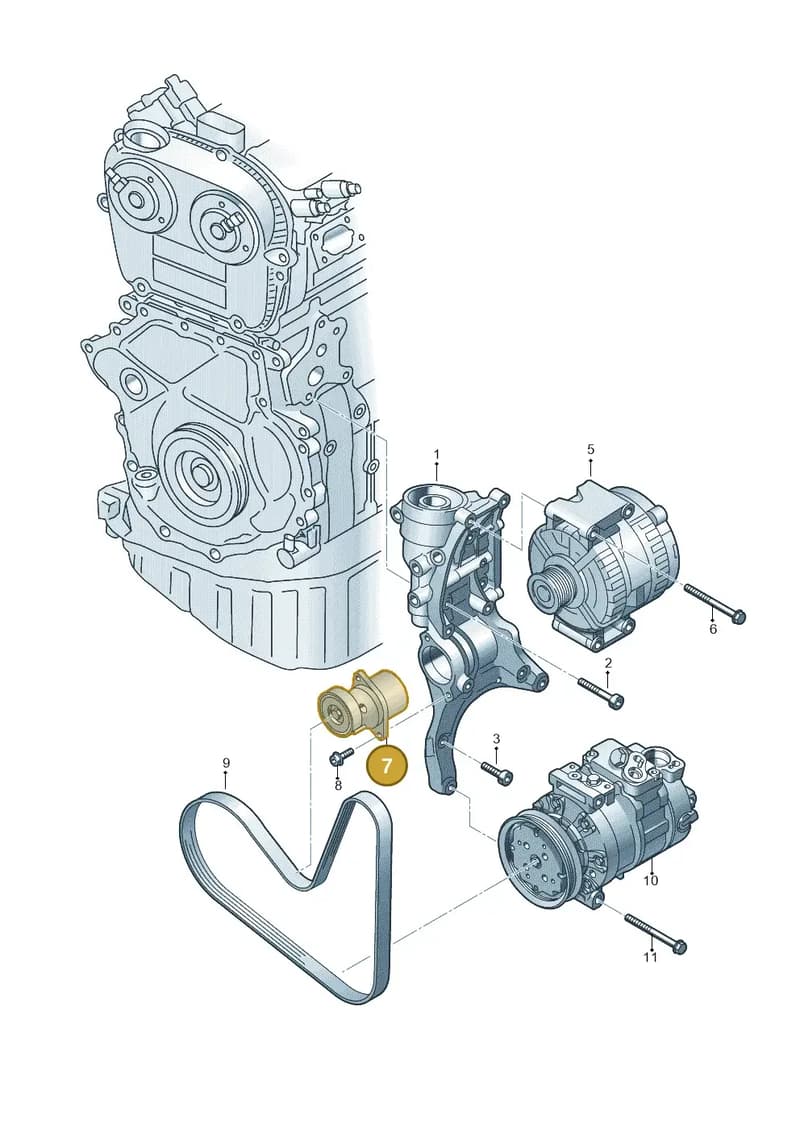06K903133AF — Volkswagen Tiguan (2017-) diagram 746903600, position 7