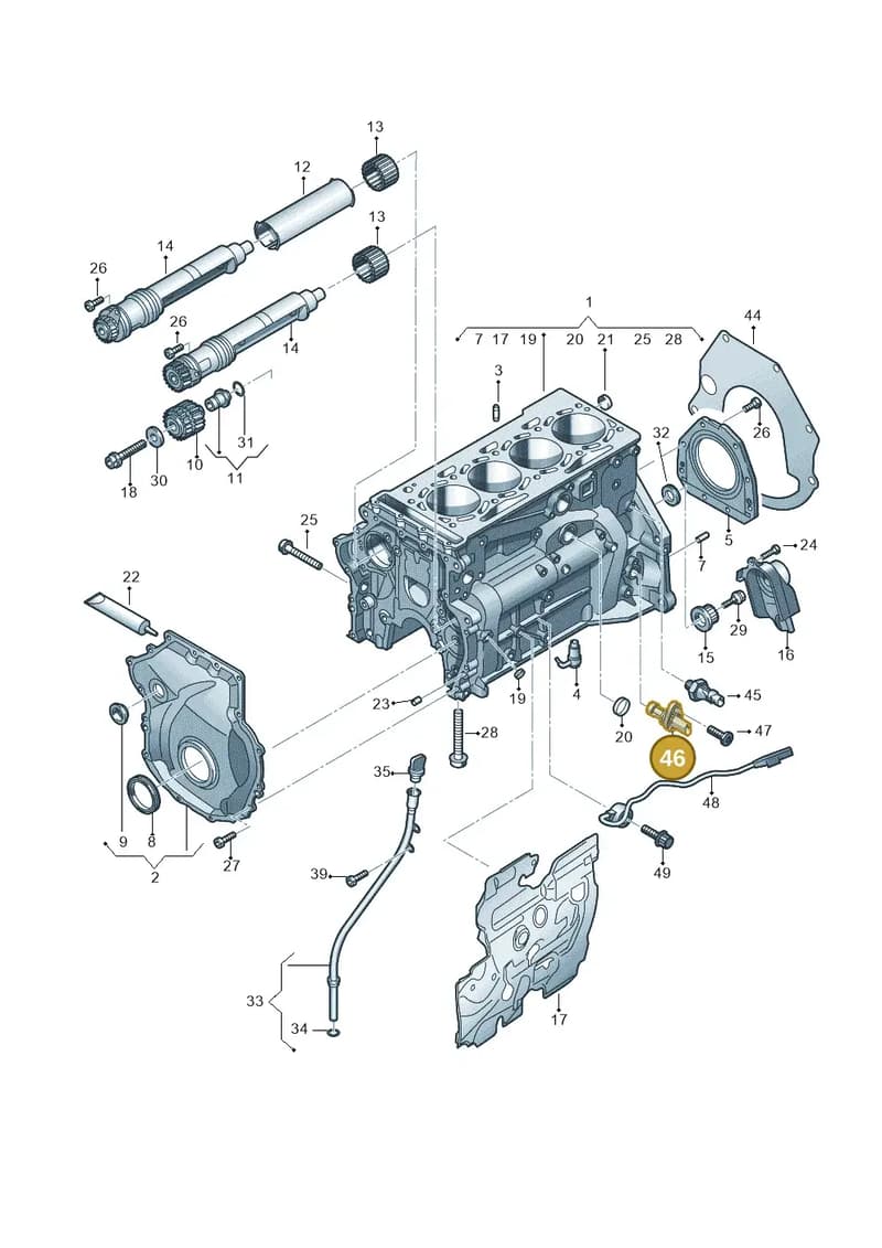 06K906433G — Audi A5 Limousine (2024-2025) diagram 849103016, position 46