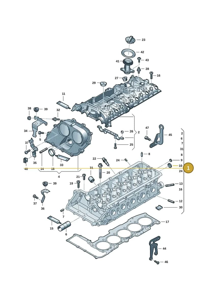 06Q103925G — Audi A3 Sportback (2019-2025) diagram 596103040, position 1