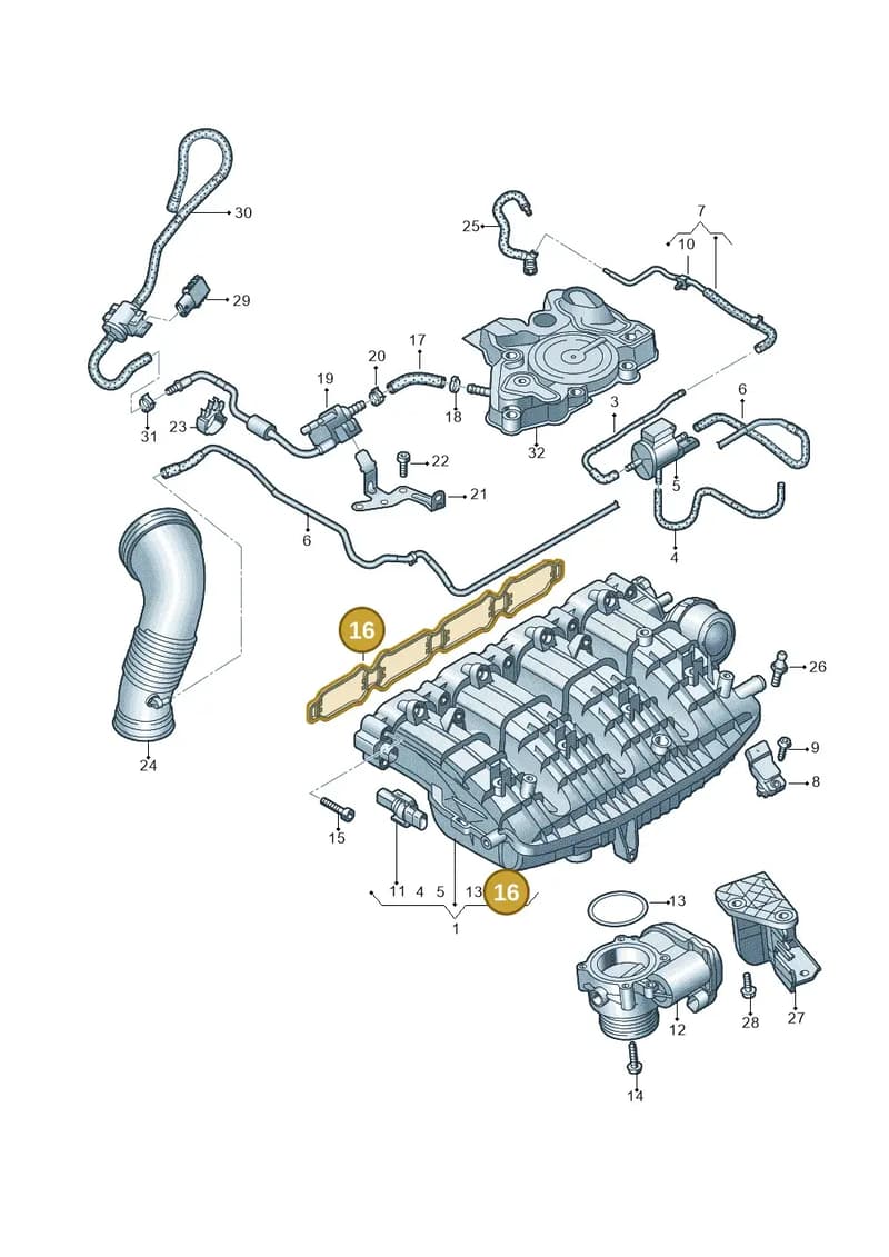 06Q906036A — Audi Q8 (2018-2025) diagram 849133070, position 16