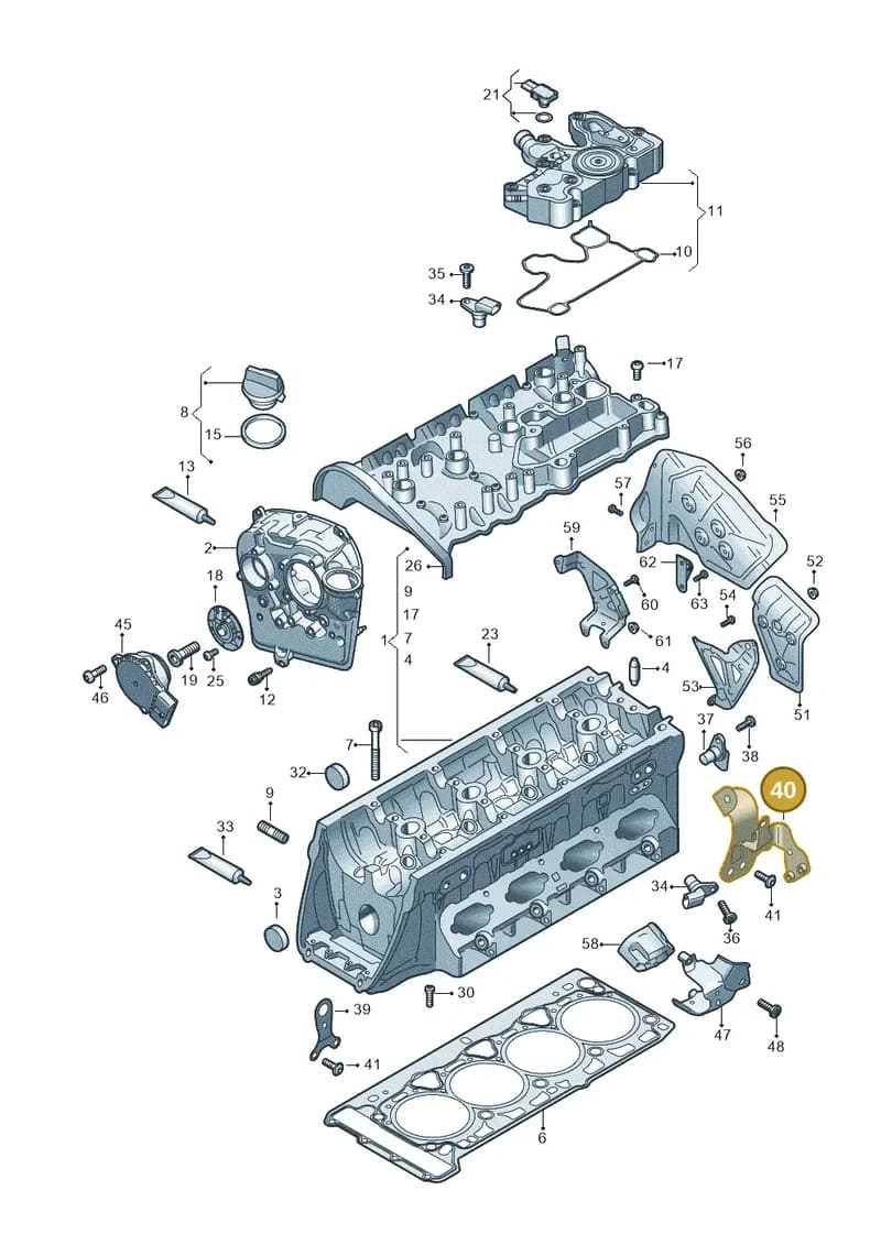 06R103390G — Audi A5 Limousine (2024-2025) diagram 849103000, position 40