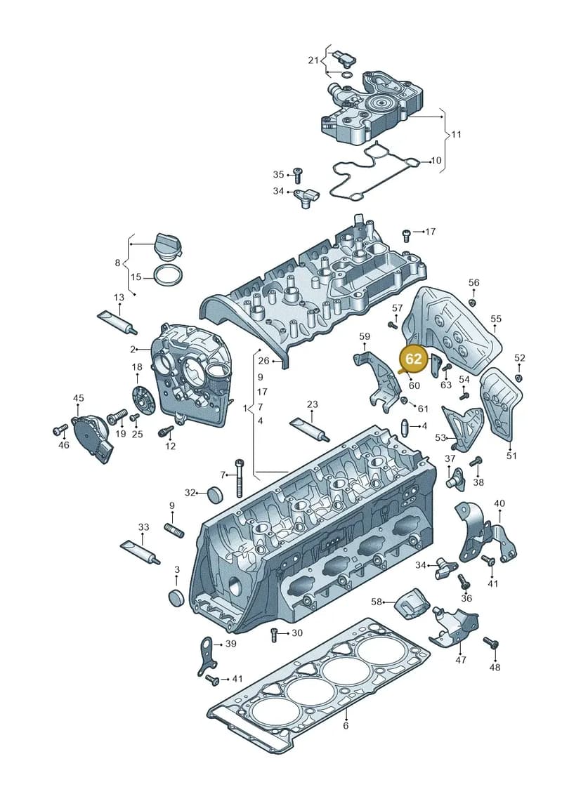 06R131166E — Audi A5 Limousine (2024-2025) diagram 849103000, position 62