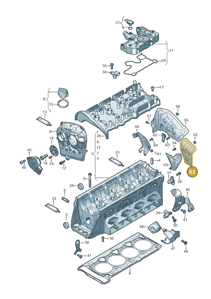 06R253244C — Audi A5 Limousine (2024-2025) diagram 849103000, position 51