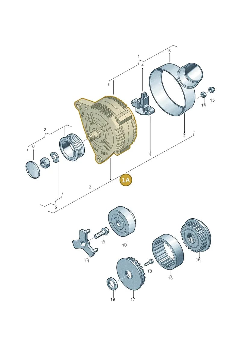 07C903021P — Volkswagen Phaeton (lang) (2003-2006) diagram 274903000, position 1A
