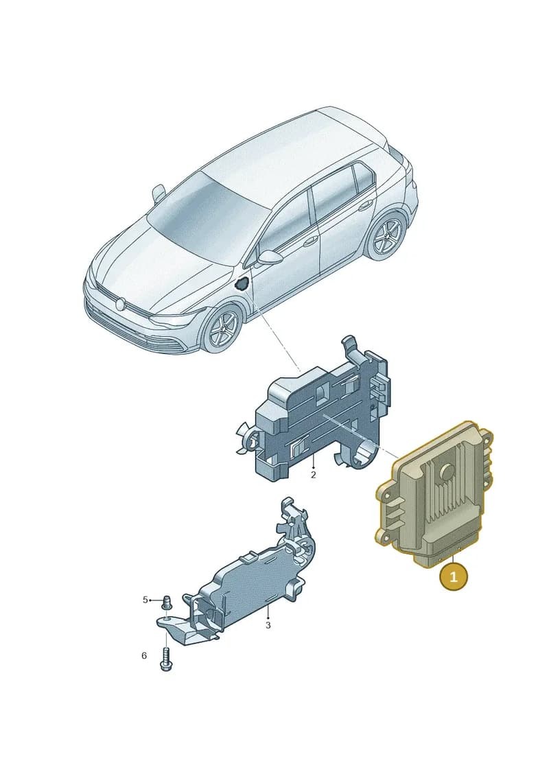 09S927166A — SEAT Leon (2019-) diagram 5h0927045, position 1