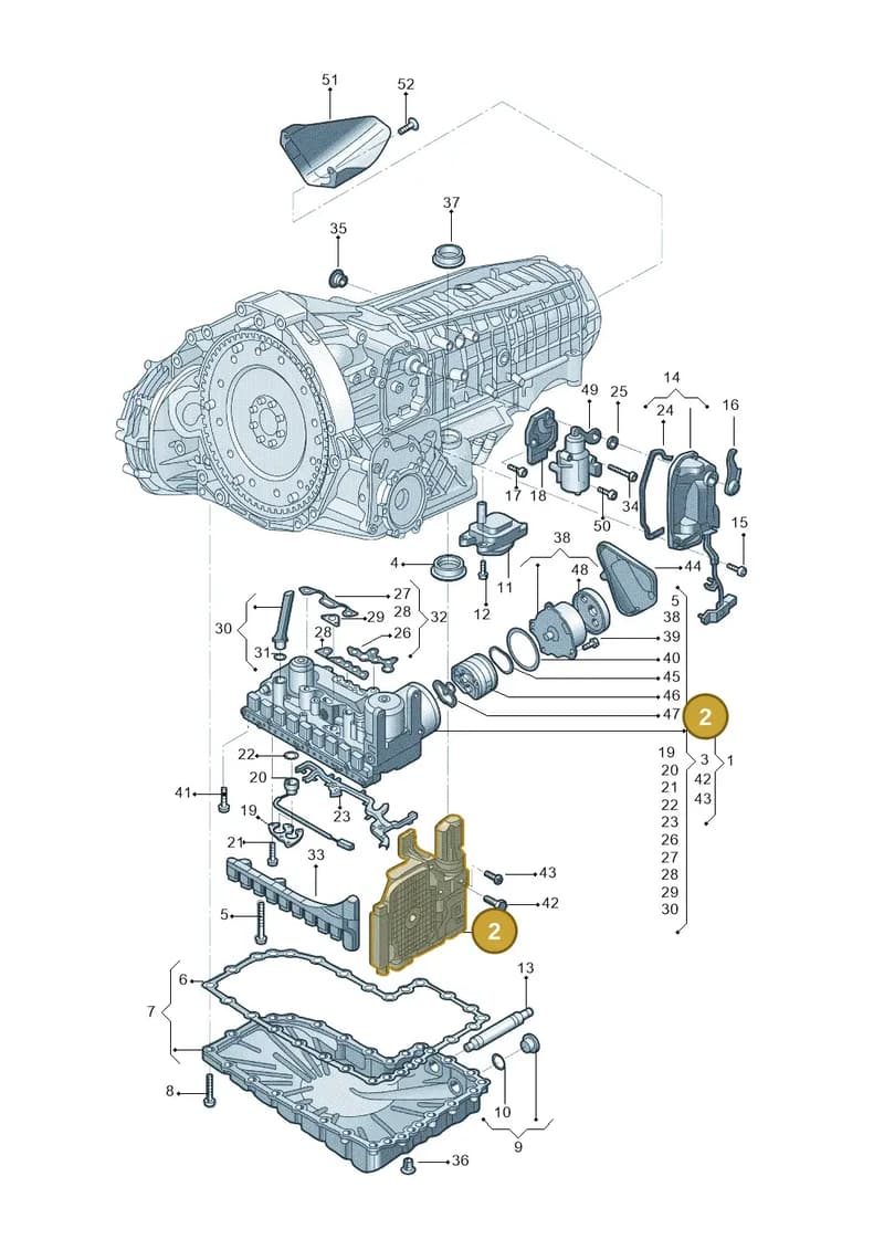 0HL325025C001 — Audi A6 L 2.0 (2018-) diagram 577325085, position 2