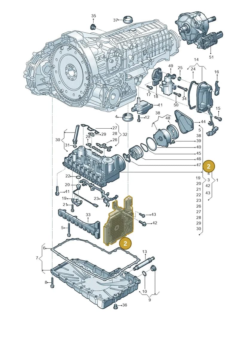 0HL325025C005 — Audi A6 (2018-2025) diagram 849325870, position 2