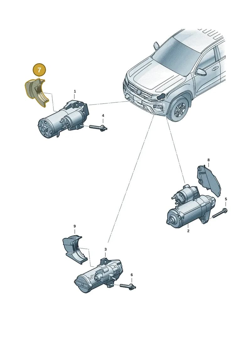 0XW103648A — Volkswagen Amarok (2022-2025) diagram 2hb911000, position 7