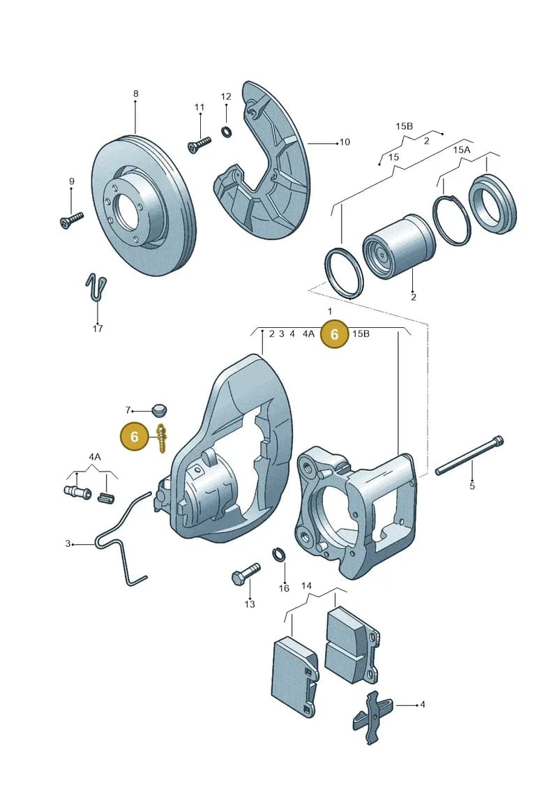 1026152732 — Volkswagen Parati (2010-) diagram 303615100, position 6
