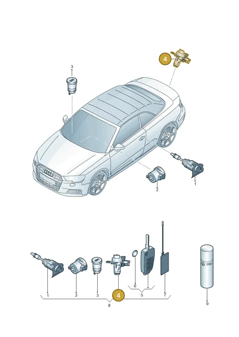 107827573BF — Audi A3 Cabriolet (2016-2020) diagram 891837100, position 4