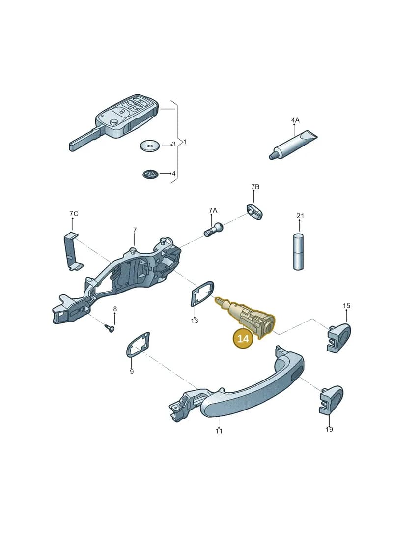 107837167CB — Volkswagen Beetle (2016-2019) diagram 801837100, position 14