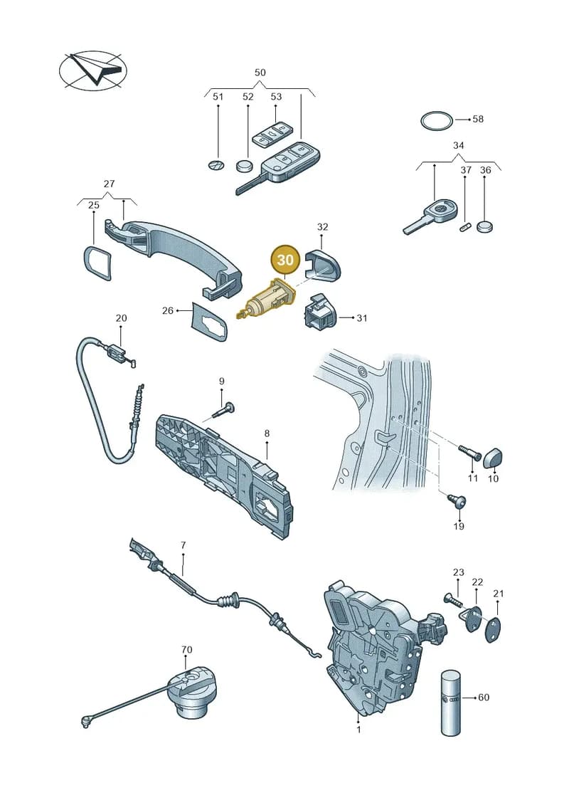107837167EF — Volkswagen Caddy (2015-2020) diagram 866837000, position 30