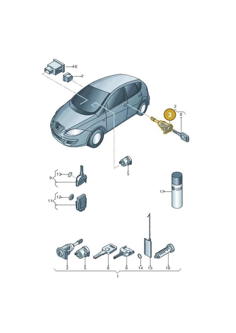 107837167M — SEAT Altea XL (2013-) diagram 418837100, position 3