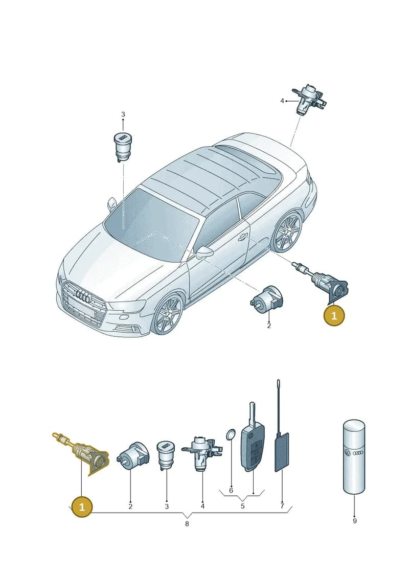 107837168CS — Audi A3 Cabriolet (2016-2020) diagram 891837100, position 1