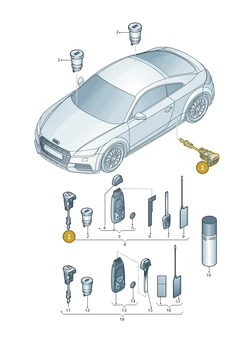 107837168CT — Audi TTS (2014-2023) diagram 850837100, position 1