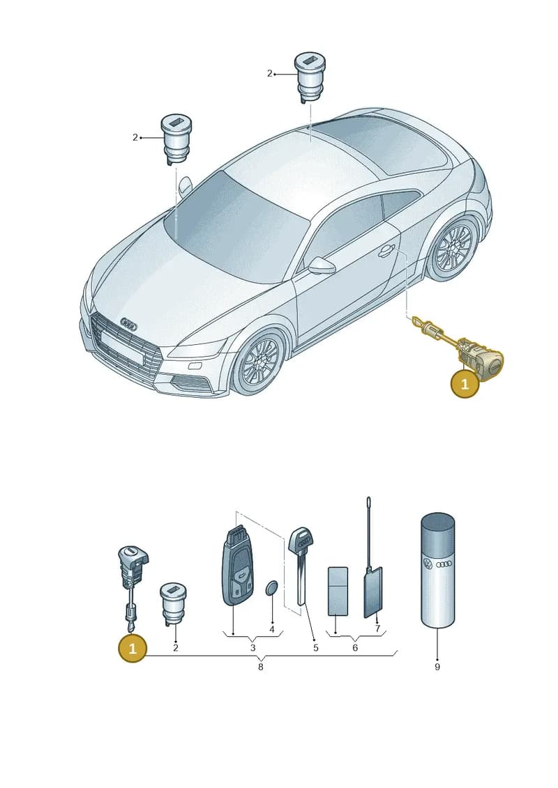 107837168CT — Audi TT RS (2016-2023) diagram 850837110, position 1