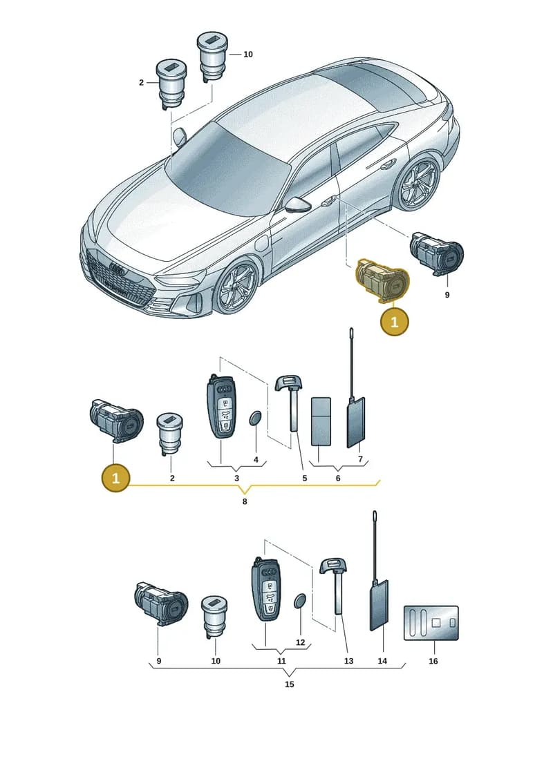 107837168FG — Audi RS e-tron GT (2020-2025) diagram 4j1837010, position 1