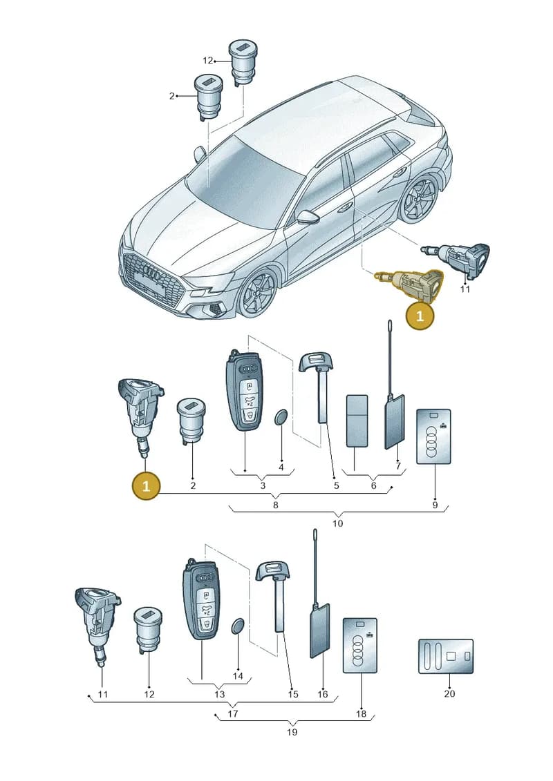 107837168GS — Audi A3 Sportback (2019-2025) diagram 596837010, position 1
