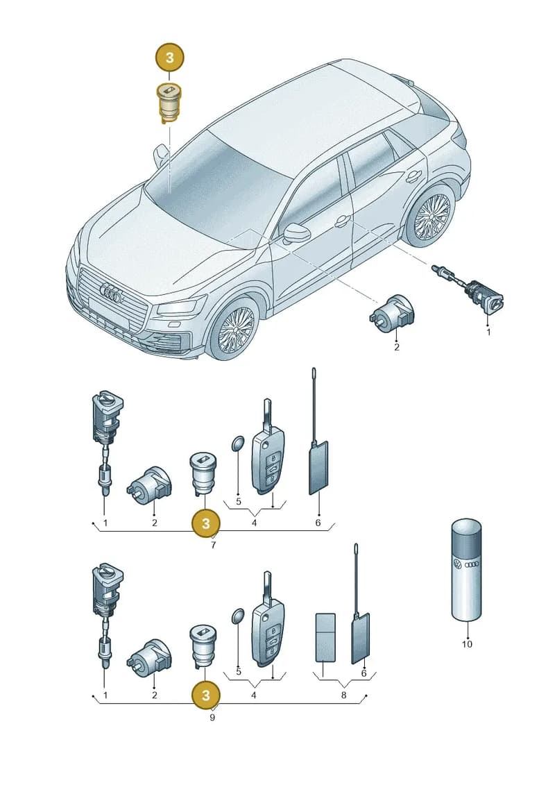 107857113F — Audi Q2 (2016-2025) diagram 803837100, position 3