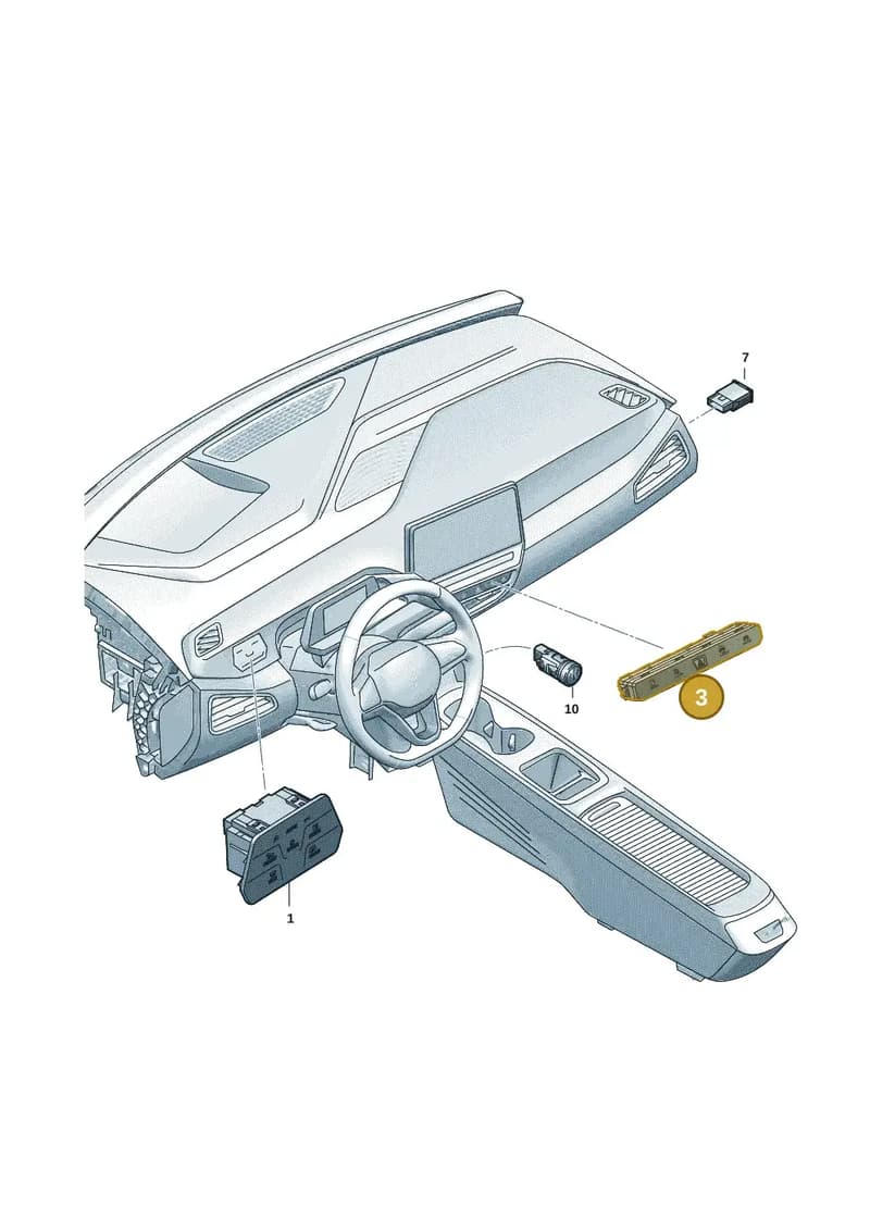 10A953509AECU — Volkswagen ID.3 (2019-2025) diagram 10a941050, position 3