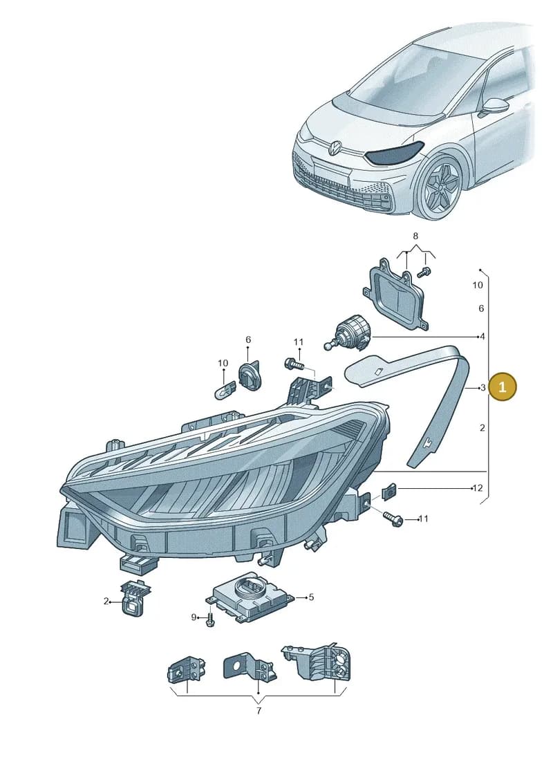 10C941029 — Volkswagen ID.3 (2019-2025) diagram 10a941000, position 1