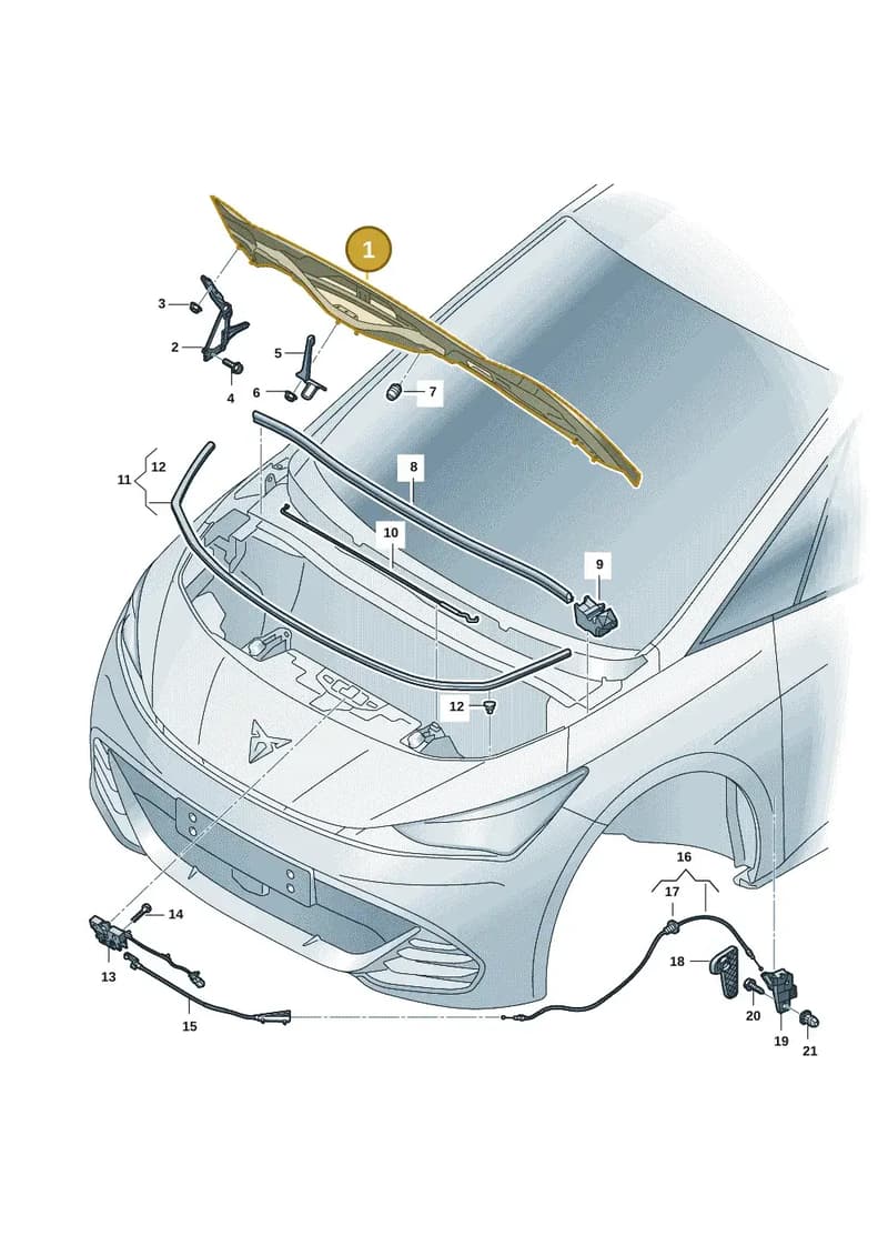 10E823031C — SEAT CUPRA Born (2021-) diagram 10s823000, position 1
