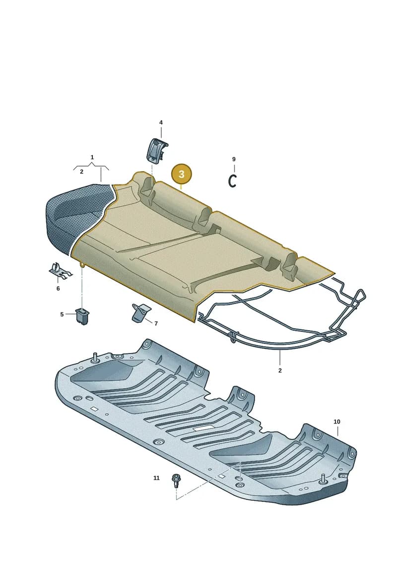 10E885405AGRID — SEAT CUPRA Born (2021-) diagram 10a885000, position 3