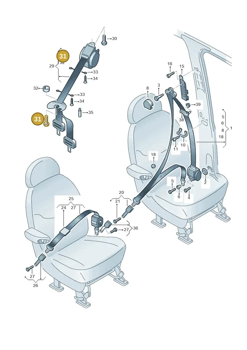 111857793E — Volkswagen SHARAN/4MOTION (2002-2005) diagram 244857700, position 31